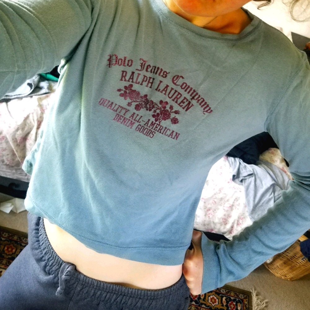 *SOLD VIA DEPOP* 90s Ralph Lauren Crop Top
